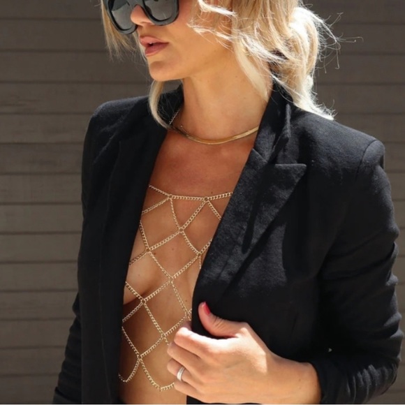 Vici Accessories - Vici | Gold Halter Chain Bralette Necklace